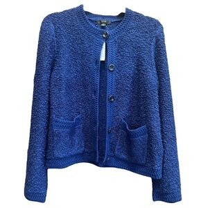 NWT’’S J Crew Textured Knit heritage blue Button Costal Grandma Sweater SZ S